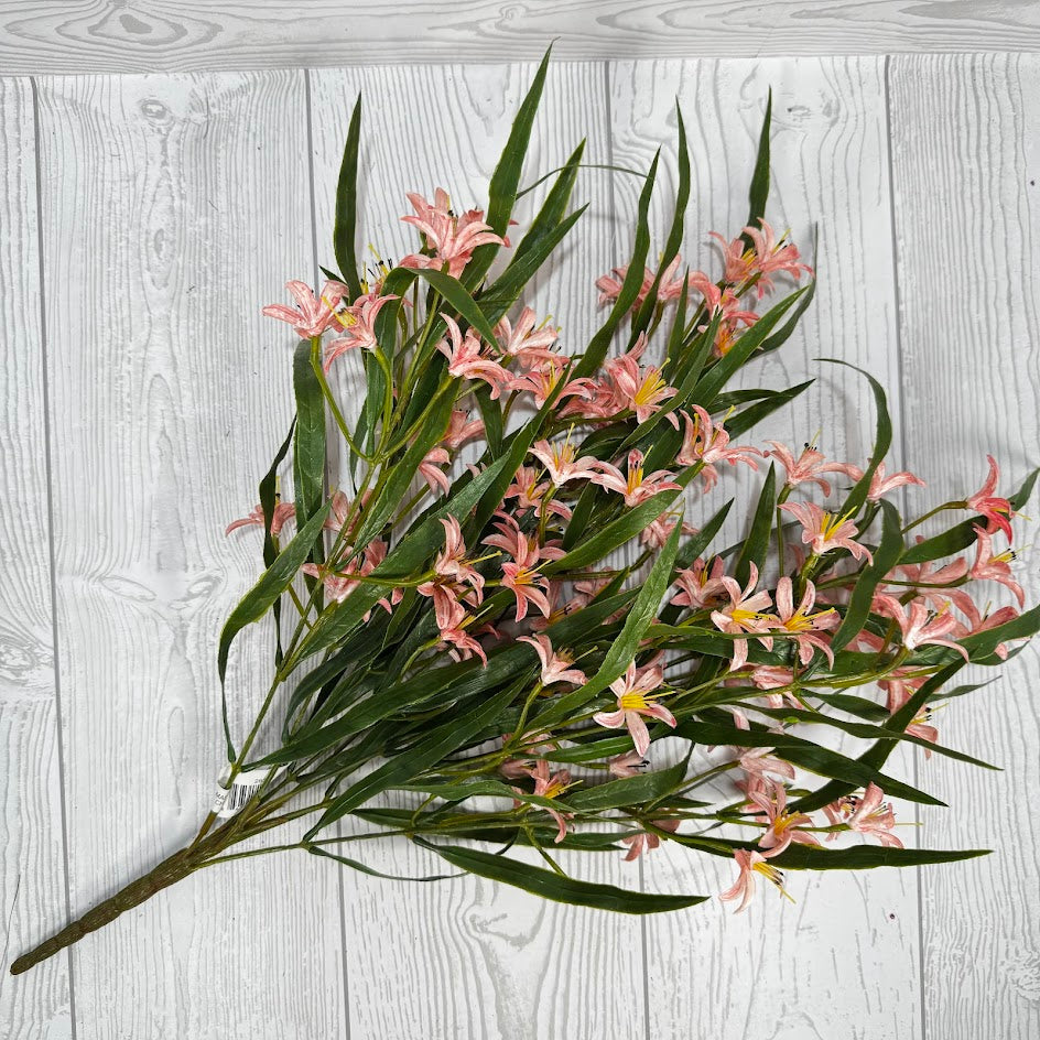 21" FRESH TOUCH MINI LILY BUSH - WHITE/PINK - 28309 * BL