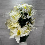 28IN LILIUM ROSE MIXED BUSH - CREAM - 80359A-CR * RD