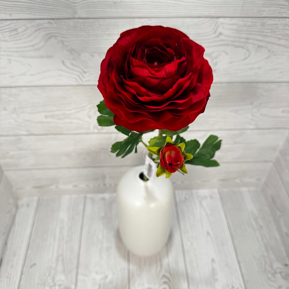 23.5IN RANUNCULUS SPRAY X2 - RED - 85570-RD * PU