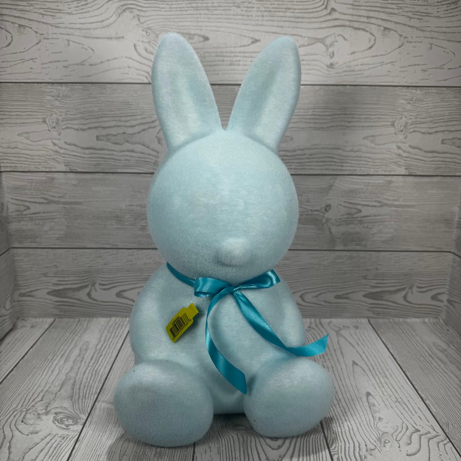 FLOCKED BUNNY LARGE H16xDIA 9 - BLUE - 63988BL * RD