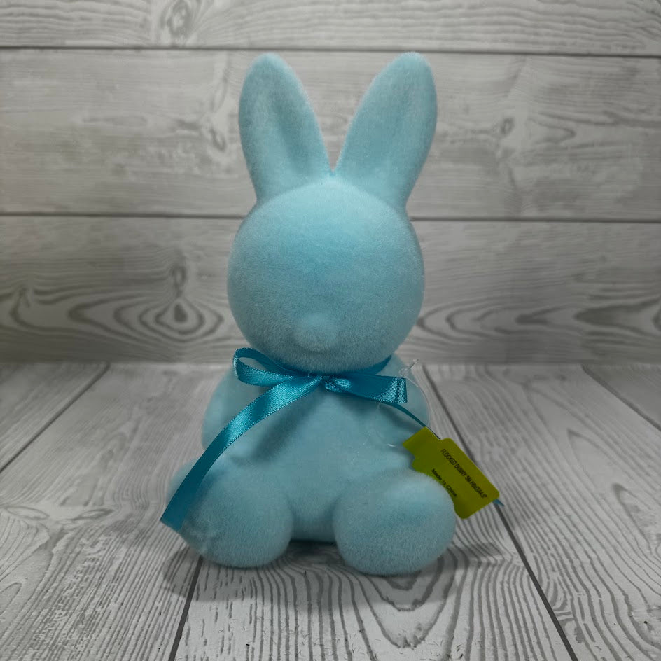 FLOCKED BUNNY SMALL H8XDIA4.5 - BLUE - 63990BL * RD