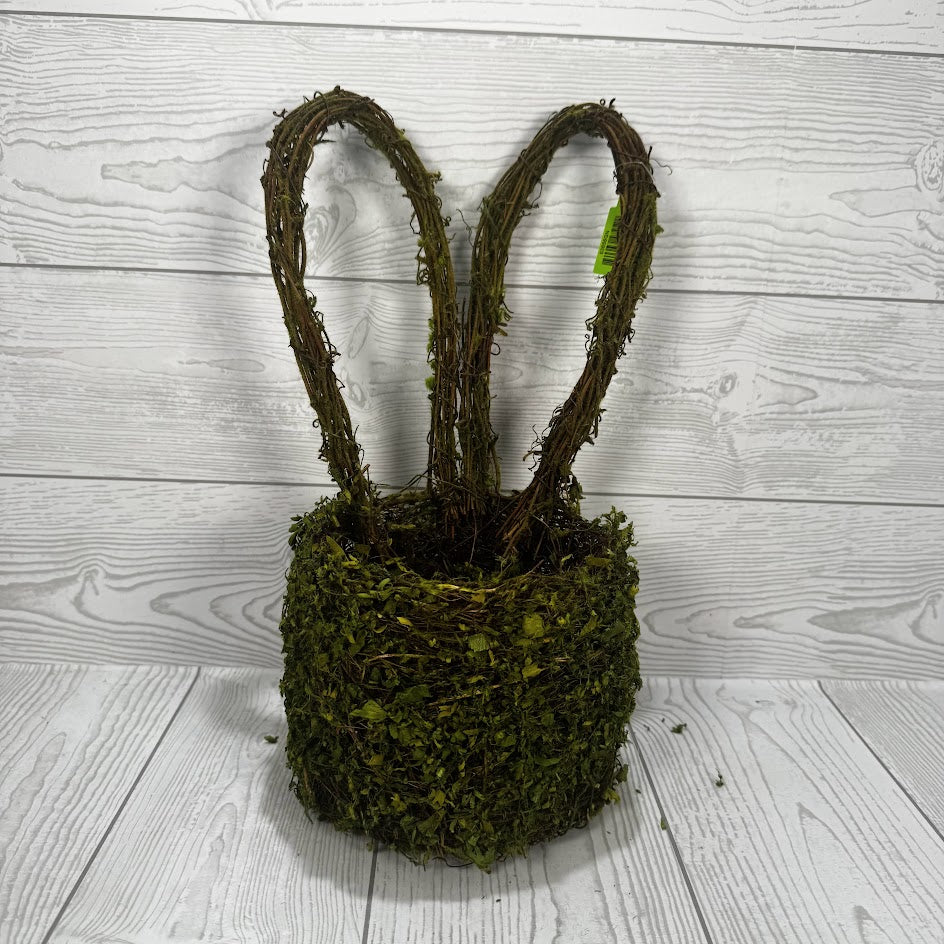 MOSS BUNNY EARS BASKET H14XW6 - GREEN - 63656GN * RD