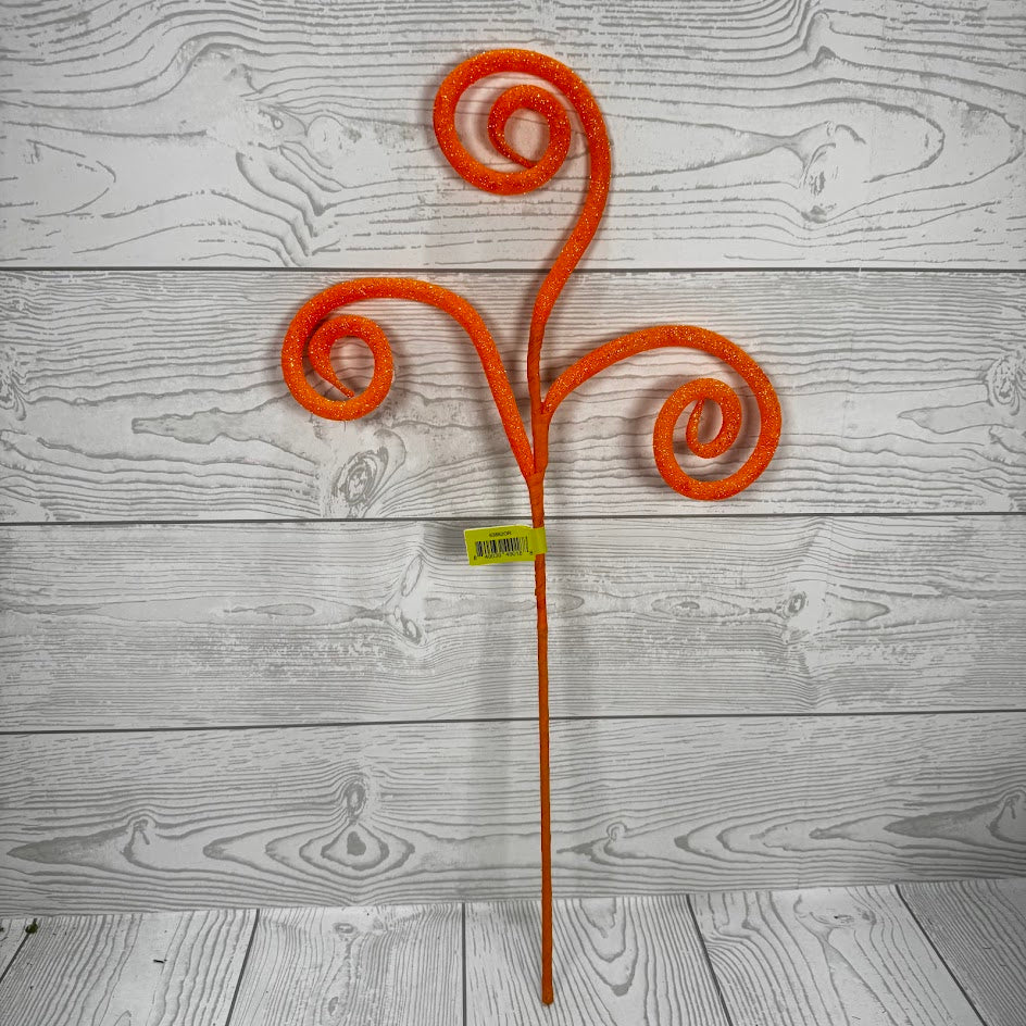 GLITTER TUBE CURLY PICK X3 H18 - ORANGE - 63882OR * G