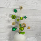 ORNAMENT SPRAY H16 - GREEN/GOLD - 63483GNGD * G