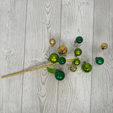 ORNAMENT SPRAY H16 - GREEN/GOLD - 63483GNGD * G