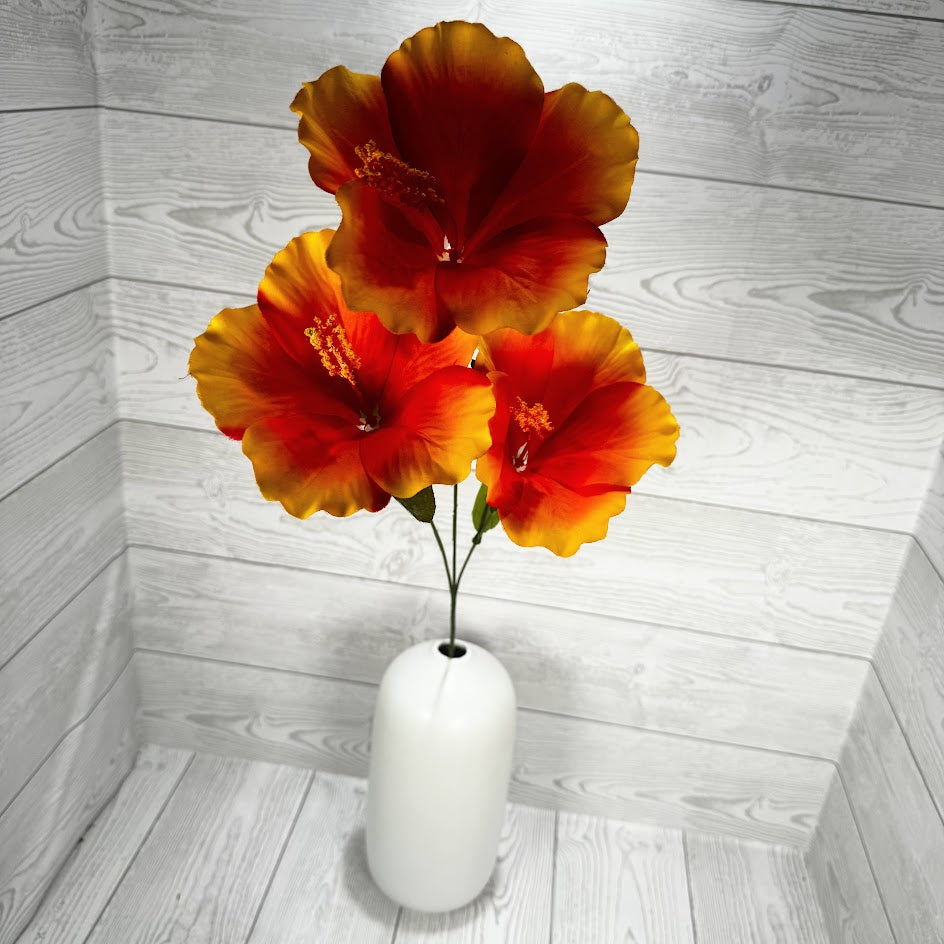 HIBISCUS SPRAY X3 H27 - CORAL/ORANGE - 29414CO * PU