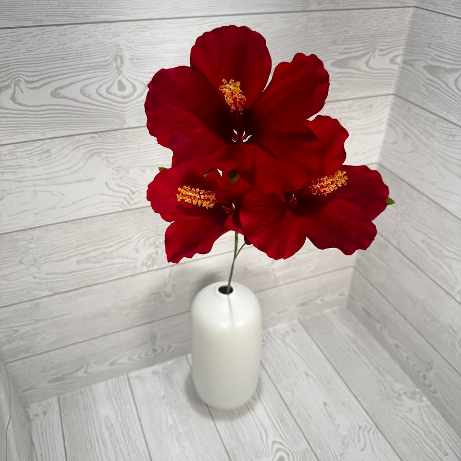 HIBISCUS SPRAY X3 H27 - RED - 29414RD * PU