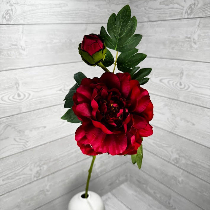 30IN PEONY SPRAY X2 - RED - 85637-RD * PU
