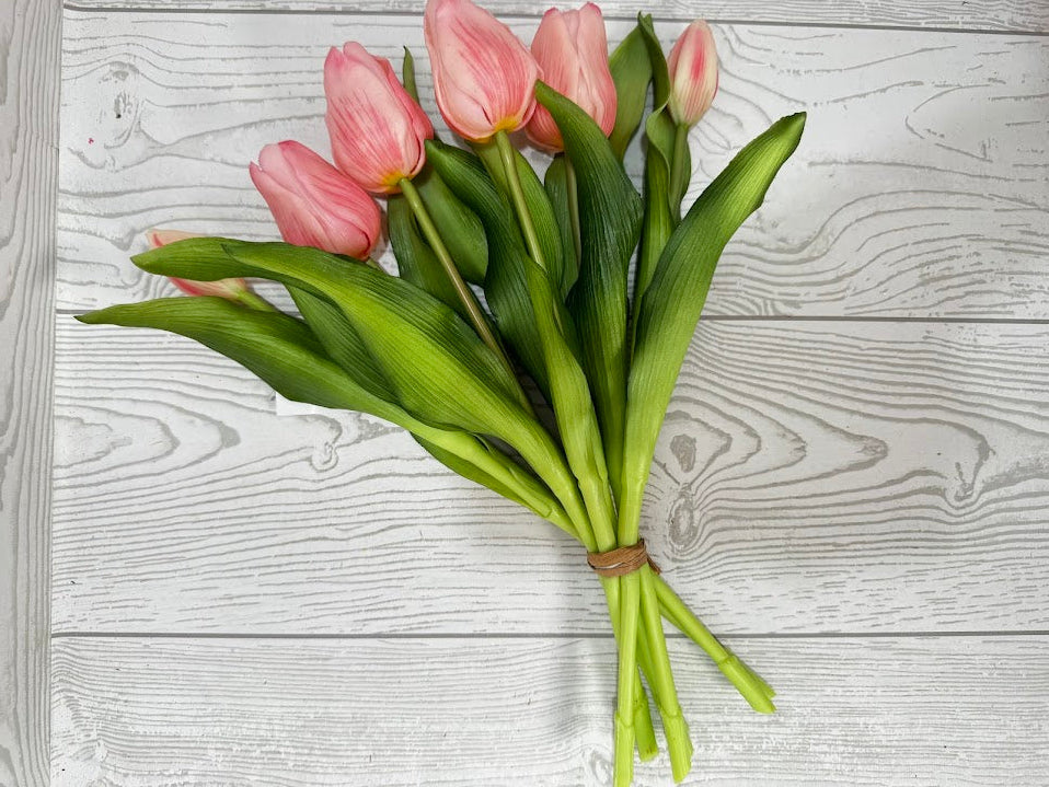 12IN SOFT TOUCH TULIP BUNDLE - PINK - 85465-PK * G