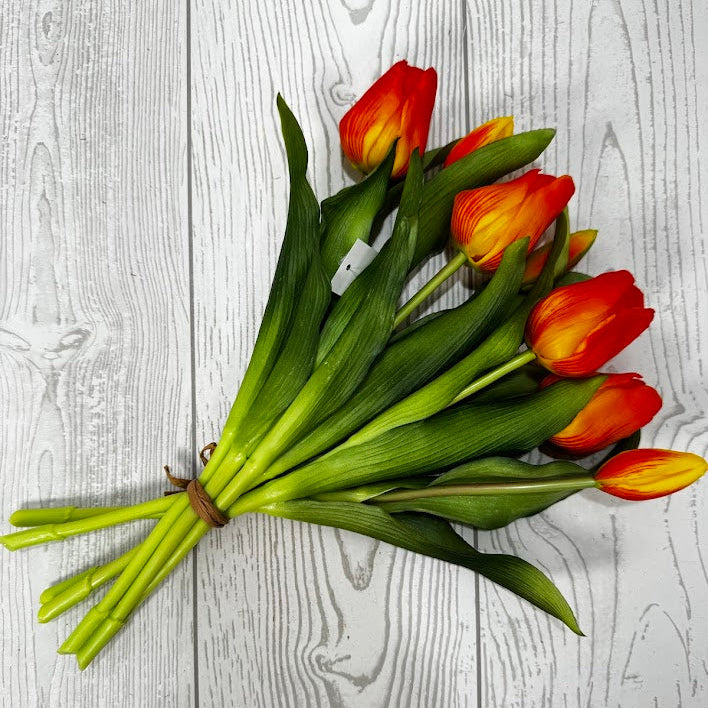 12IN SOFT TOUCH TULIP BUNDLE - ORANGE - 85465-OR * G
