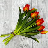 12IN SOFT TOUCH TULIP BUNDLE - ORANGE - 85465-OR * G