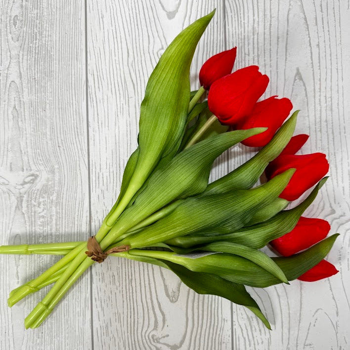 12IN SOFT TOUCH TULIP BUNDLE - RED - 85465-RD * G