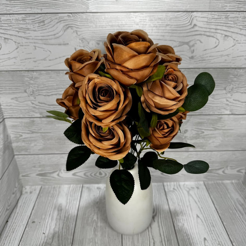 19IN ROSE BUSH X12 - BROWN - 85592-BROWN * G – House To Home
