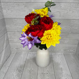 21IN PEONY DAHLIA BUSH X14 - PURPLE/RED/YELLOW - 21269-PURDYEL * BR