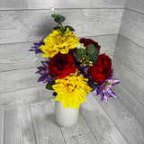 21IN PEONY DAHLIA BUSH X14 - PURPLE/RED/YELLOW - 21269-PURDYEL * BR