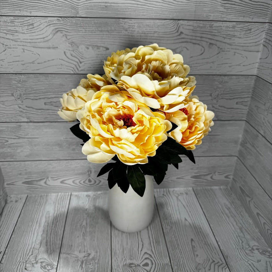 19IN PEONY BUSH X5 - BEIGE 0 85212-BEIGE * RD