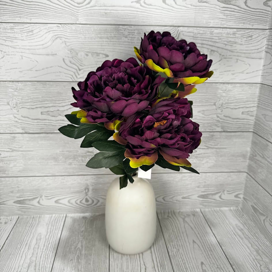 19IN PEONY BUSH X5 - DARK PURPLE - 85212-DK.PU * RD