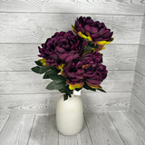 19IN PEONY BUSH X5 - DARK PURPLE - 85212-DK.PU * RD