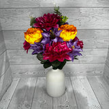 21IN PEONY DAHLIA BUSH X14 - FUSCHIA/ORANGE/PURPLE - 21269-FUORPU * BR