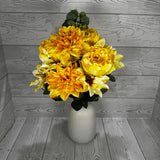 21IN PEONY DAHLIA BUSH X14 - YELLOW - 21269-YEL *BR