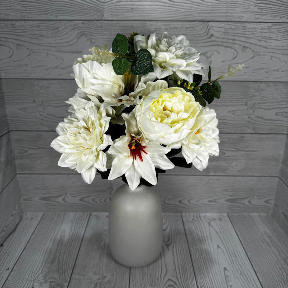 21IN PEONY DAHLIA BUSH X14 - CREAM - 21269-CR * BR