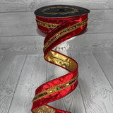 1.5"X10YD MULTI JEWELED TRIM METALLIC DUPION DBL FUSED RED - JME - JME-WN25-184-RED-1.5