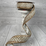 1.5"X5YD BEADED TRIM METALLIC DUPION - IVORY/GOLD - JME - JME-WN25-079-IVORY-1.5