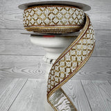 1.5"X5YD BEADED TRIM METALLIC DUPION - IVORY/GOLD - JME - JME-WN25-079-IVORY-1.5