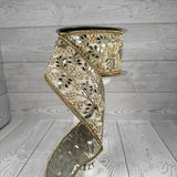 2.5"X5YD JEWELED PEARL MIRROR TRIM - GOLD/PLANTINUM - JME - JME-WN25-082-GOLD-2.5