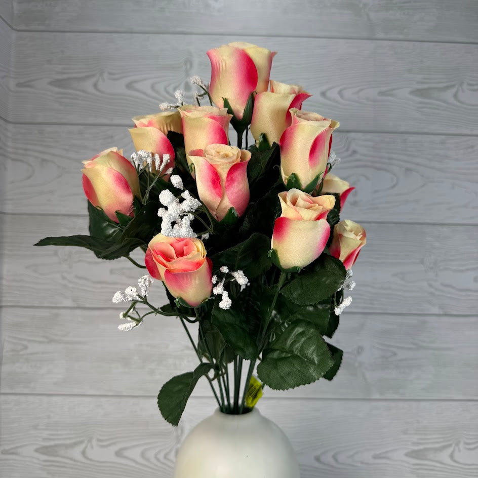 COLOR FAST LILLIAN ROSE BUD BUSH X14 STEMS - 30308 - INDIVIDUAL COLORS