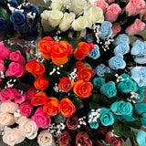 COLOR FAST LILLIAN ROSE BUD BUSH X14 STEMS - 30308 - INDIVIDUAL COLORS