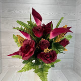CALLA LILY / ROSE / IRIS BUNDLE X23 STEMS - B106 - INDIVIDUAL COLORS