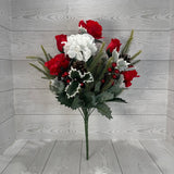 20IN ROSE HYDRANGEA - WHITE/RED - 85791-WTRD * PK G
