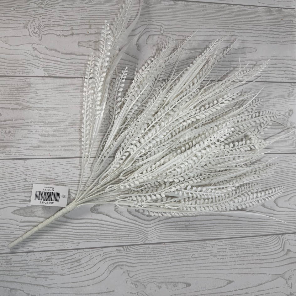 20IN PLASTIC BUTTON FERN - WHITE - 85797-WT * OO