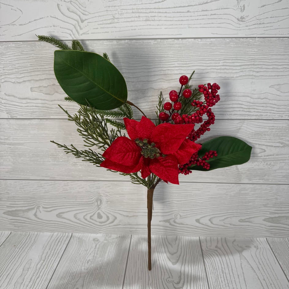 17IN POINSETTIA PINE BERRY - 65921