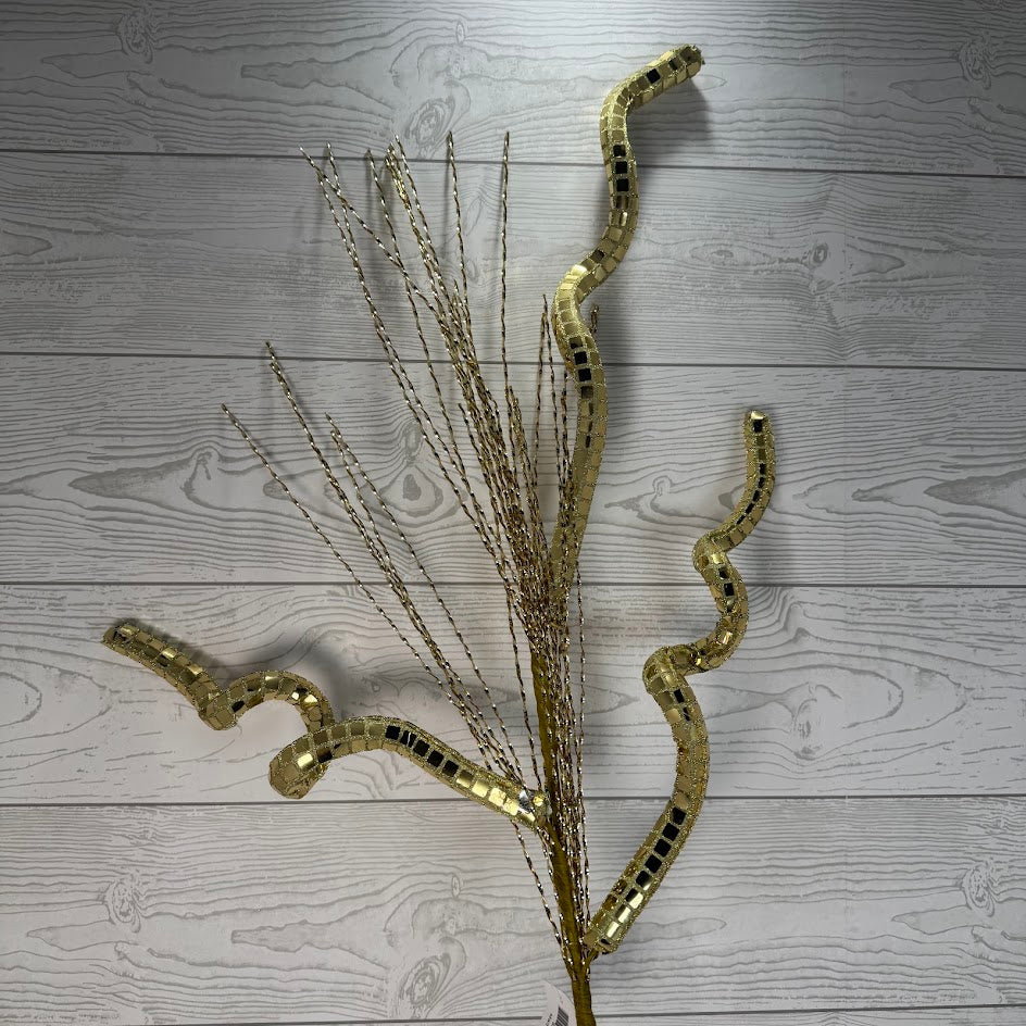 33IN SEQUIN SPIRAL SPRAY - GOLD - 65853-GOLD * G