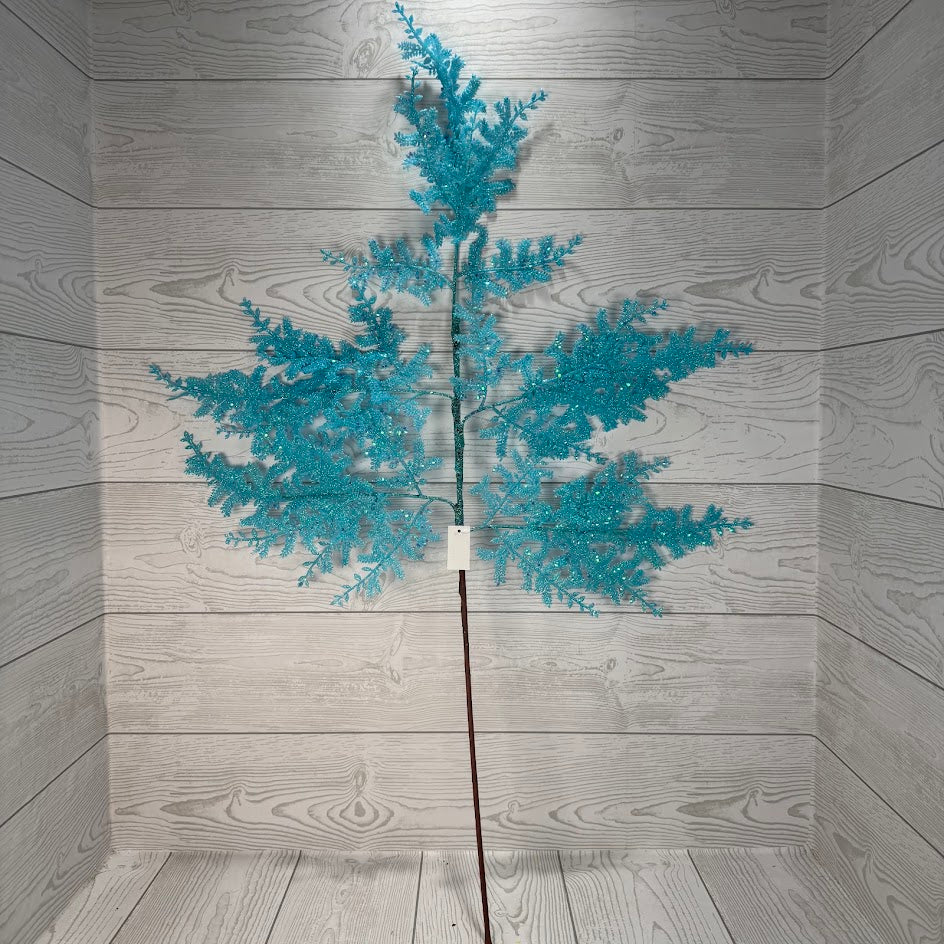 32IN GLITTER FERN SPRAY - BLUE - 21251-BL * BL