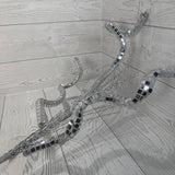 33IN SEQUIN SPIRAL SPRAY - SILVER - 65853-SILVER * G