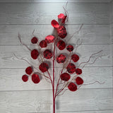 33IN METALLIC EUCALYPTUS - RED - 40485-RD * G