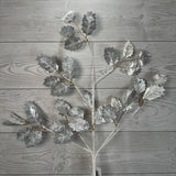 30.5" METALLIC HOLLY LEAF - SILVER - 40486-SILVER * OO