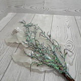 24" MAGNOLIA LEAF SPRAY - WHITE - 32297-WT * G
