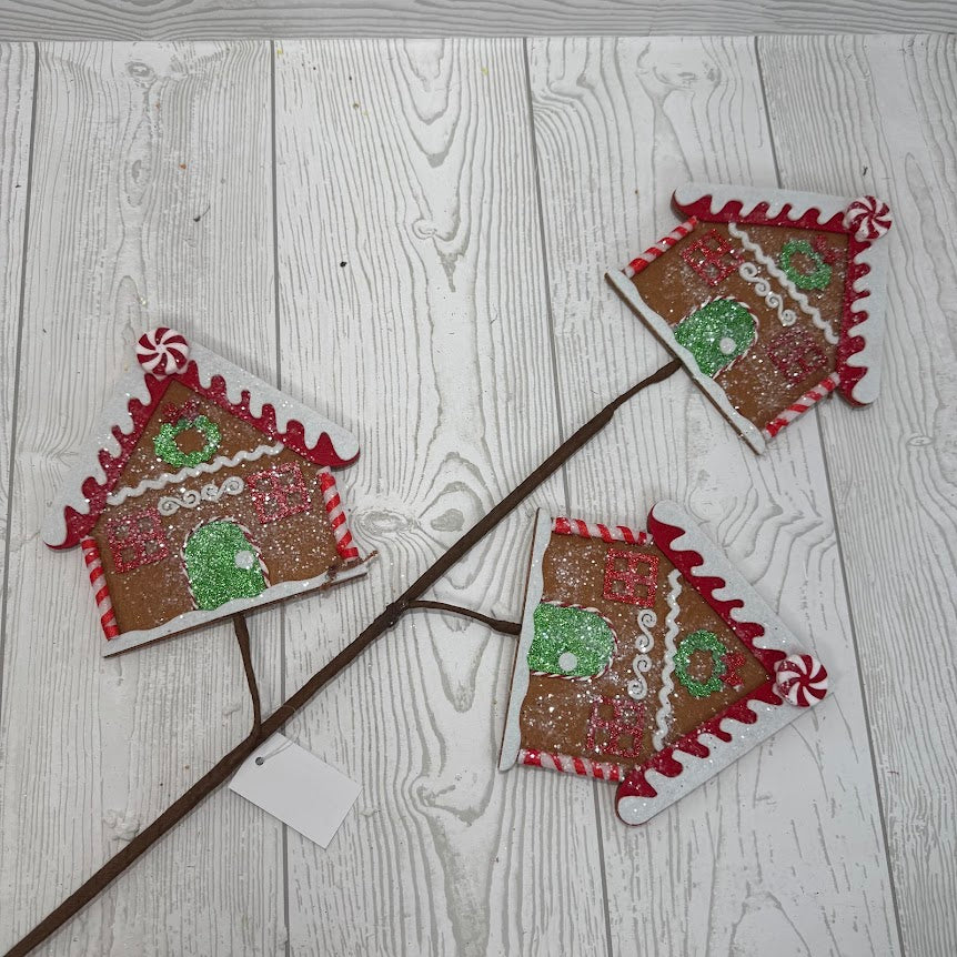 29" GINGERBREAD HOUSE - RED/GREEN/BROWN - 65837 * G
