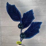 HOLLY LEAVES SPRAY X3 H27 - BLUE - 86264SAPP * G