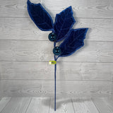 HOLLY LEAVES SPRAY X3 H27 - BLUE - 86264SAPP * G