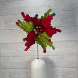 POINSETTIA STEM H24XDIA11 - RED/GREEN - 86306RDGN *G