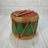 GLITTER DRUM ORNAMENT H5XDIA6 - RED/GREEN - 85258RDGN * BL G