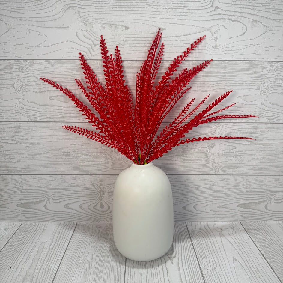 PLASTIC LEAVES BUSH X5 H16 - RED - 57497RD * R BR