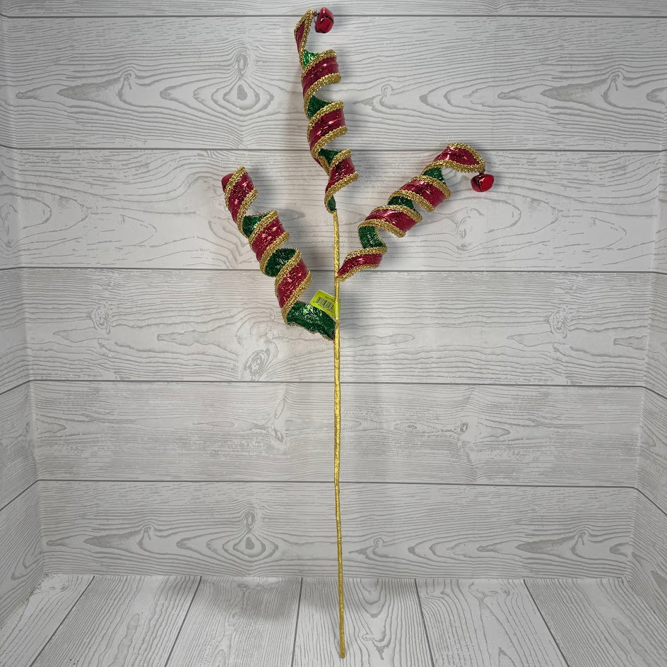 METALLIC CURLY SPRAY X3 H27 - RED/GREEN/GOLD - 86277RDGN * G
