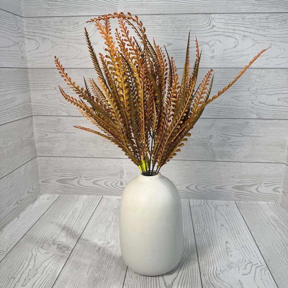 PLASTIC LEAVES BUSH X7 H20 - ORANGE - 57355OR * R BR