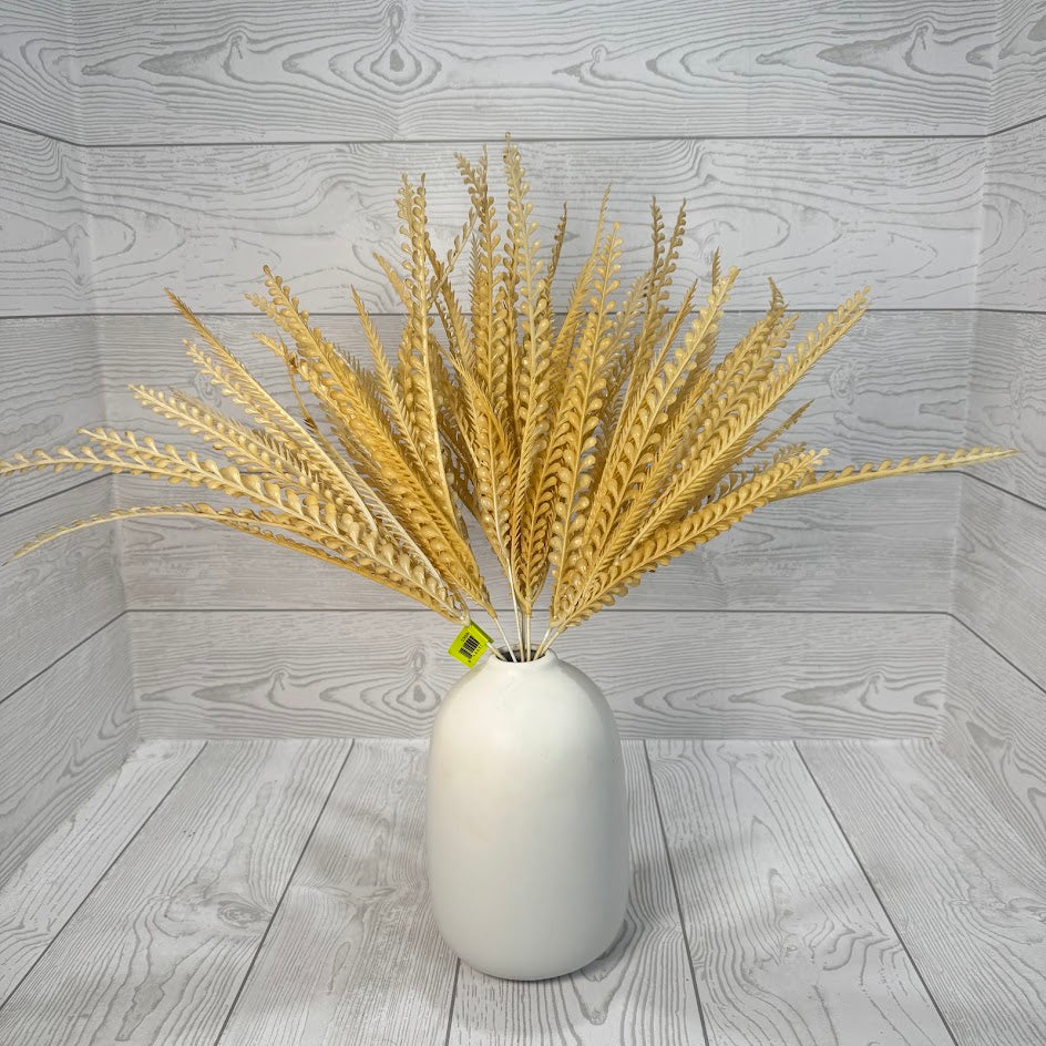 PLASTIC LEAF BUSH H18 - BEIGE - 13094BE * BL
